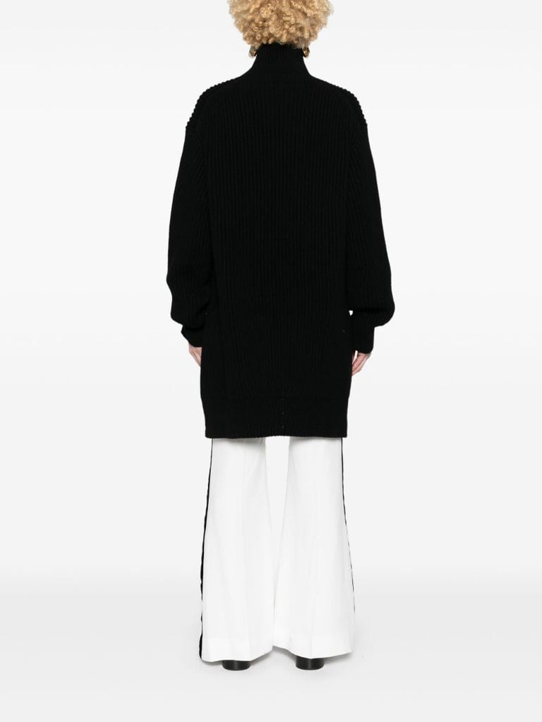 Black Ribbed Wool Sweater
