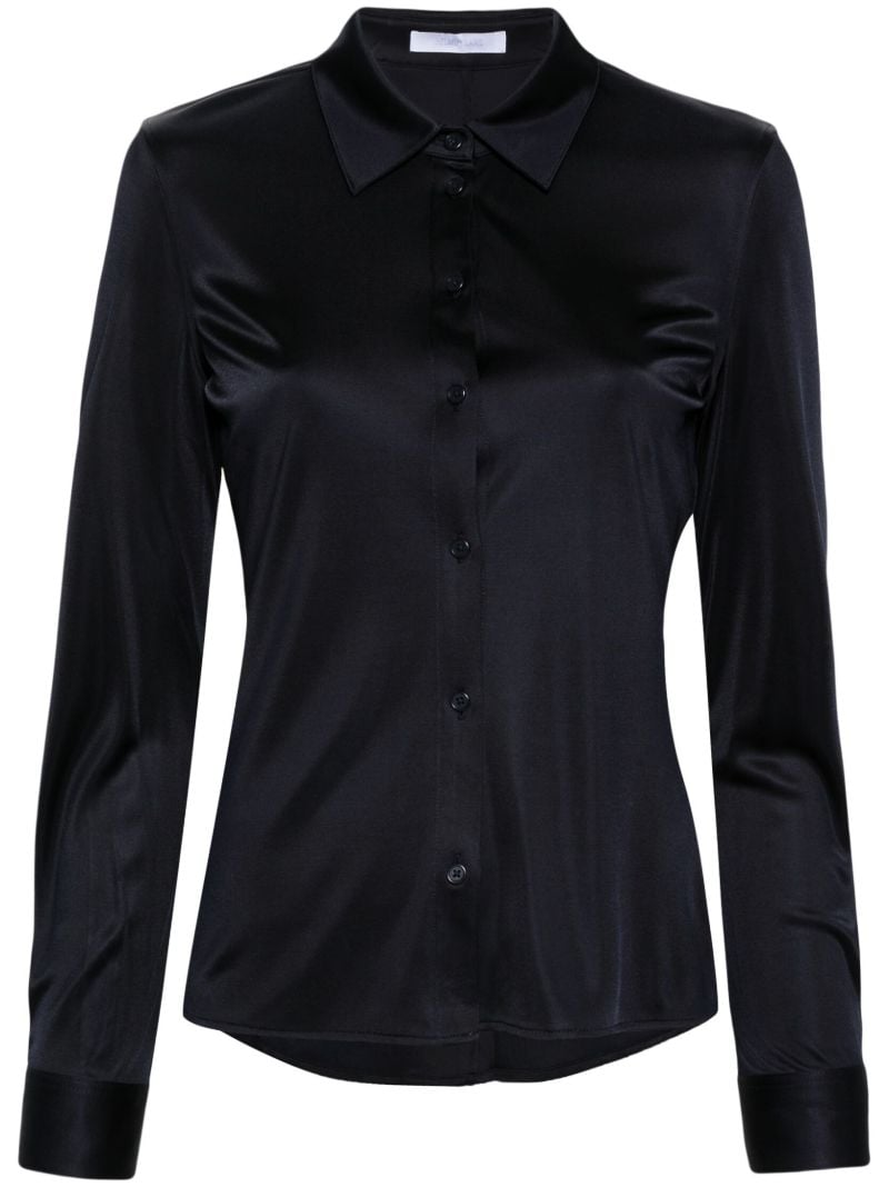 Blue Button-up Long-sleeve Shirt