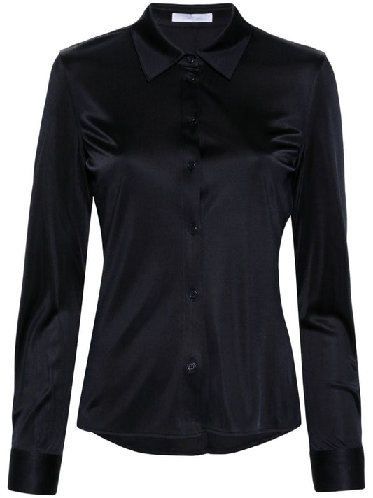 Blue Button-up Long-sleeve Shirt