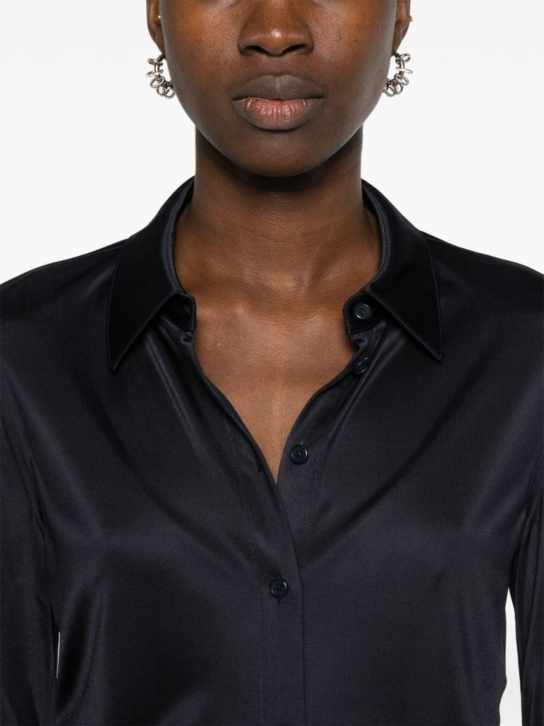 Blue Button-up Long-sleeve Shirt