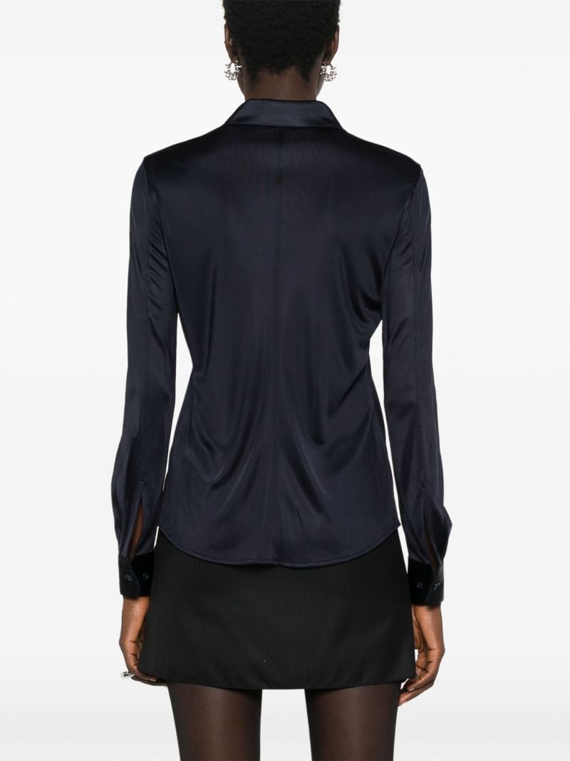 Blue Button-up Long-sleeve Shirt