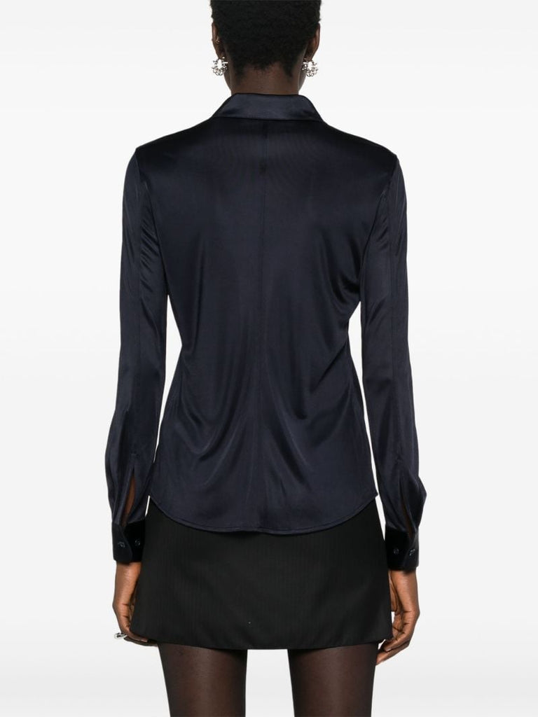 Blue Button-up Long-sleeve Shirt