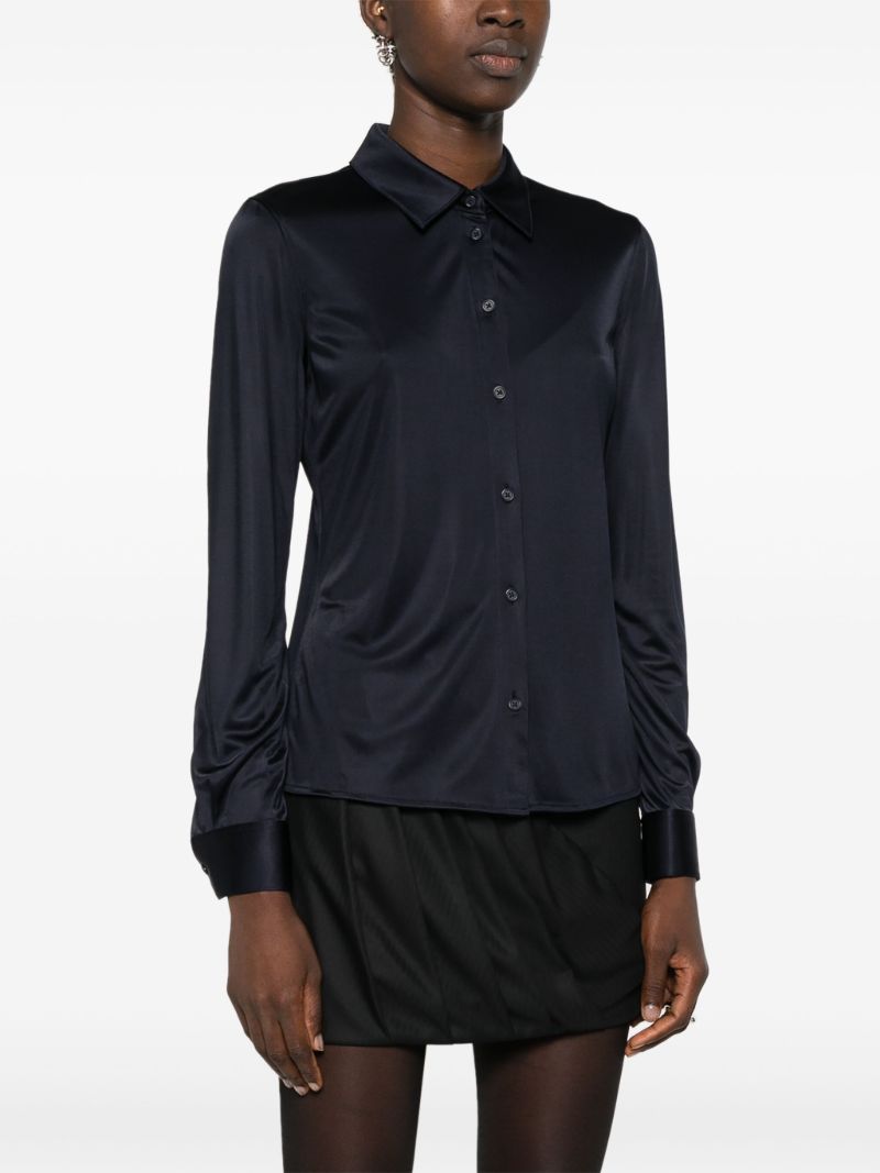 Blue Button-up Long-sleeve Shirt