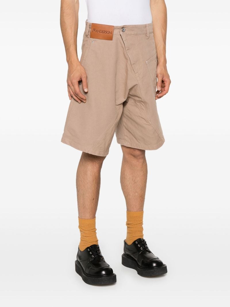 Brown Asymmetric Organic Cotton Shorts