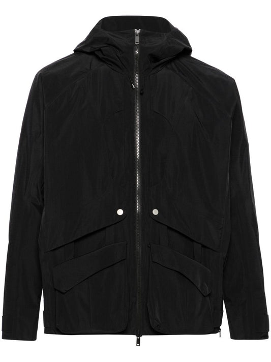 Black Hooded Lightweight Jacket