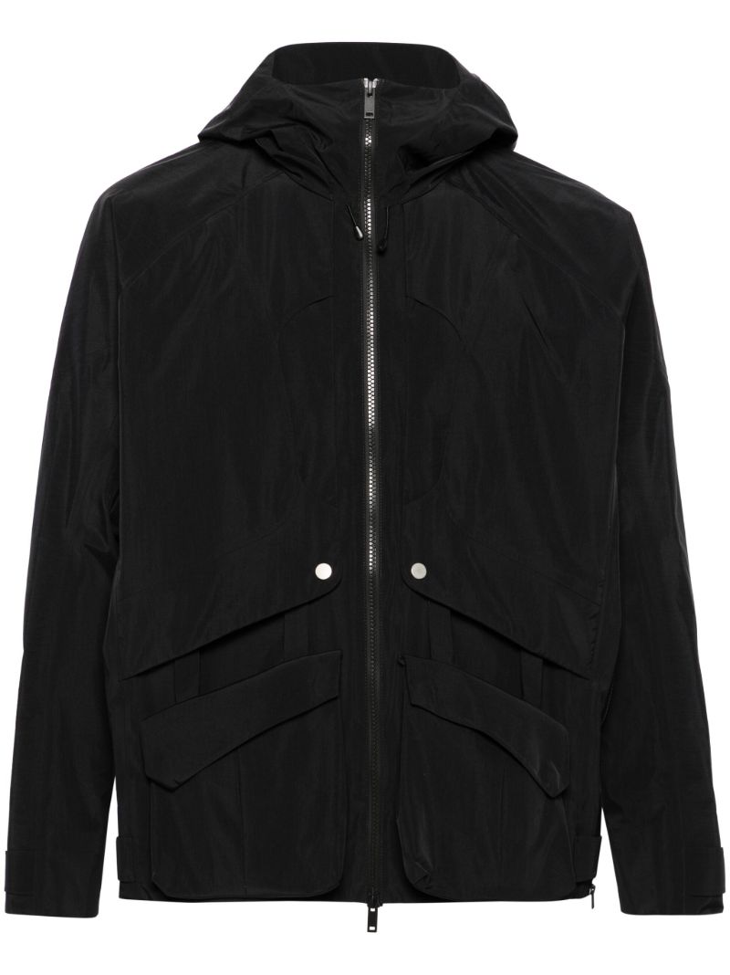 Black Hooded Lightweight Jacket