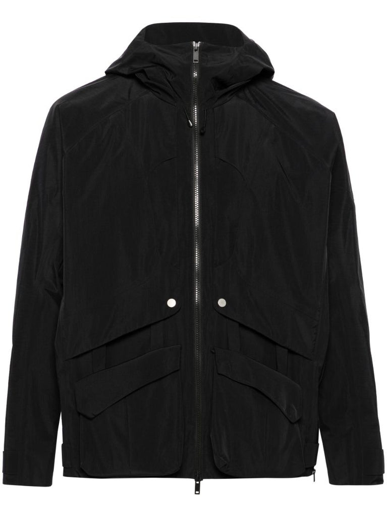 Black Hooded Lightweight Jacket