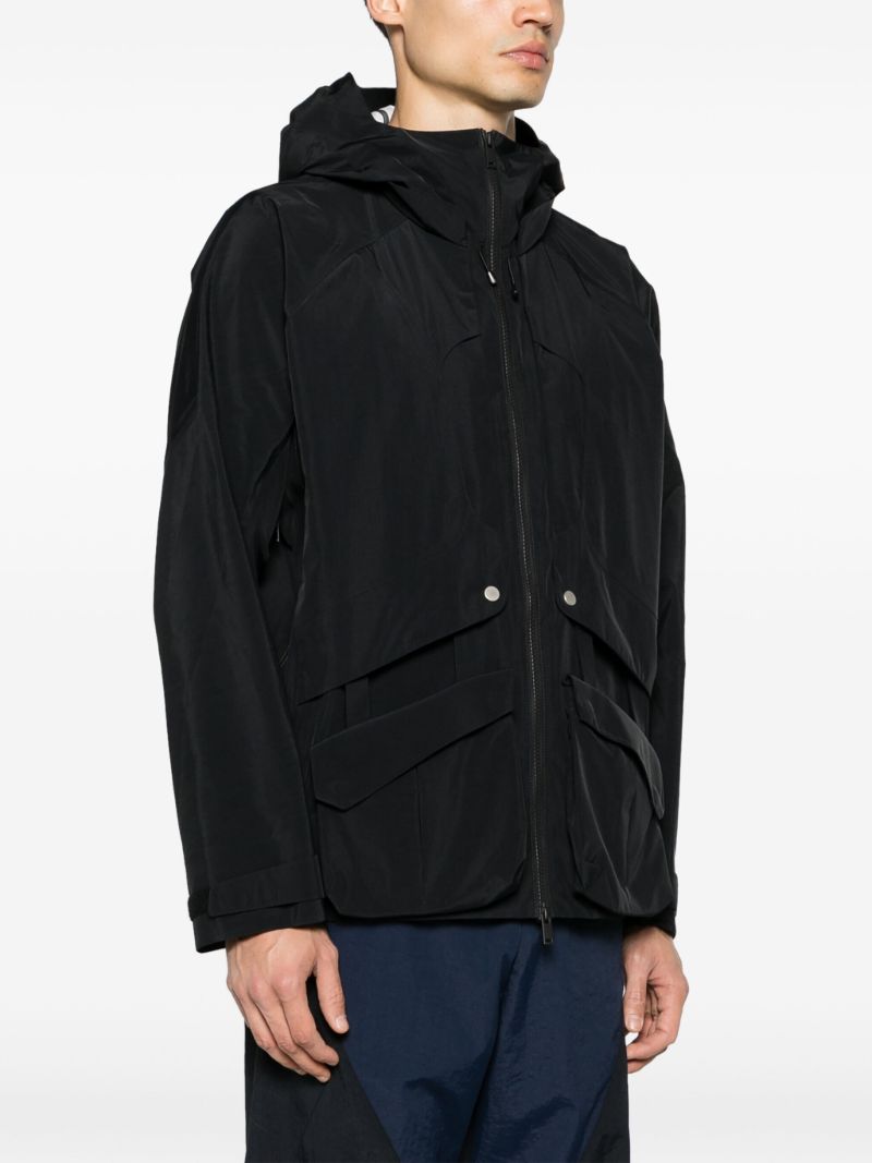 Black Hooded Lightweight Jacket