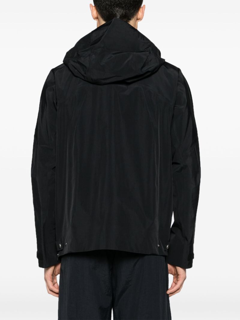 Black Hooded Lightweight Jacket