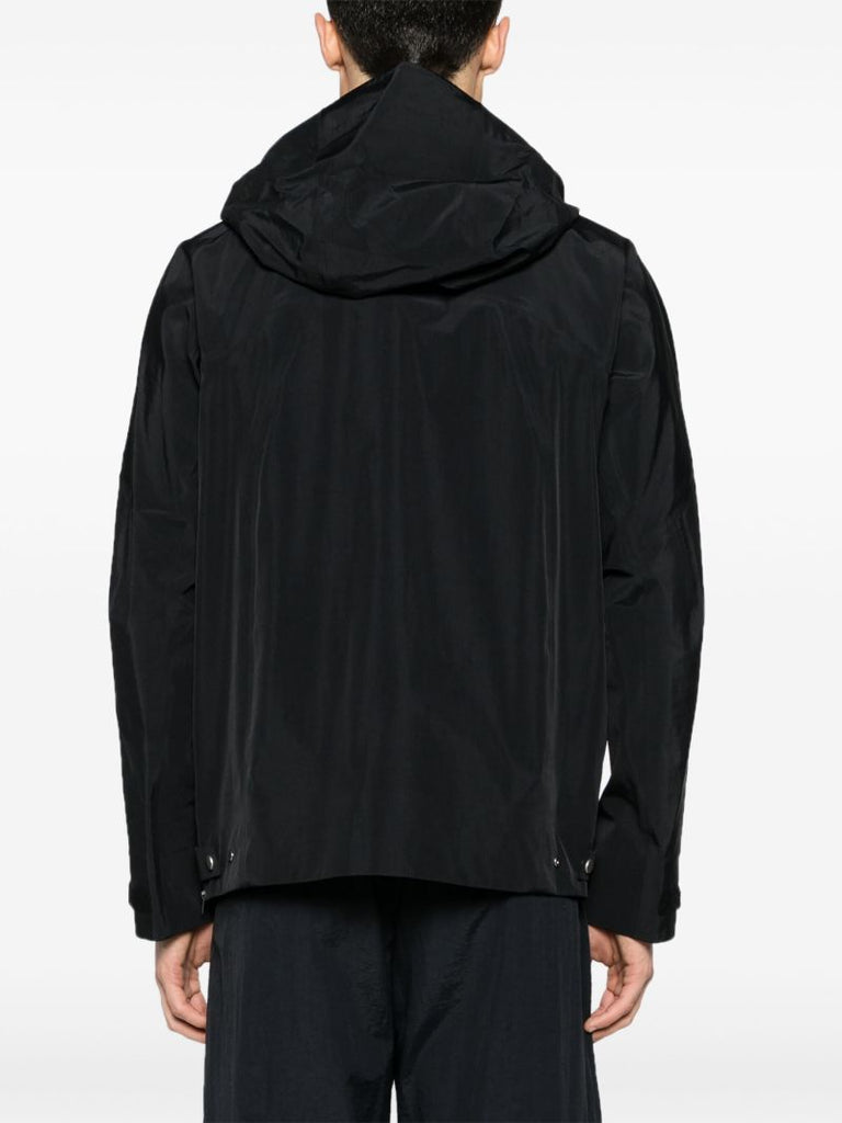 Black Hooded Lightweight Jacket
