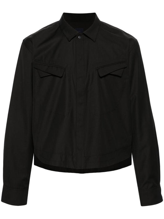 Black Cutaway Collar Shirt