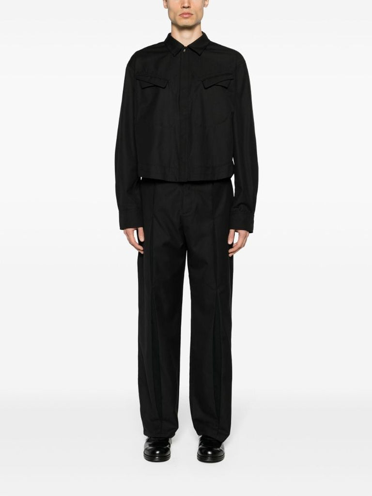 Black Cutaway Collar Shirt