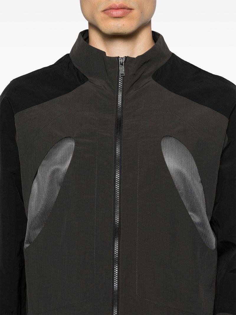 Black and Dark Green Patchwork Design Lightweight Jacket