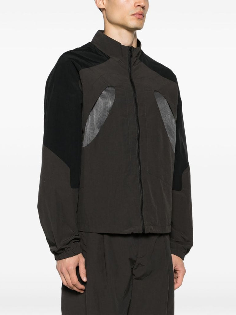 Black and Dark Green Patchwork Design Lightweight Jacket