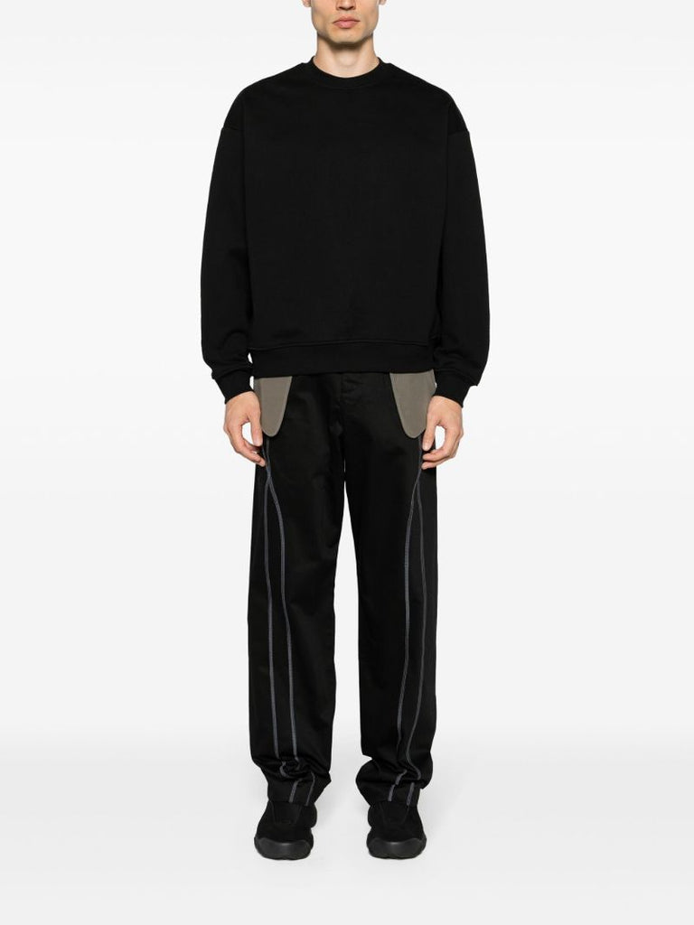 Black Panelled Cotton Sweatshirt