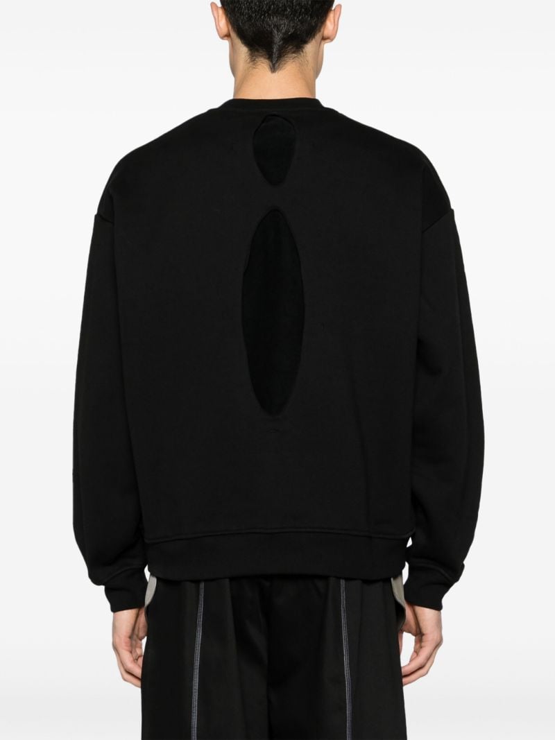 Black Panelled Cotton Sweatshirt