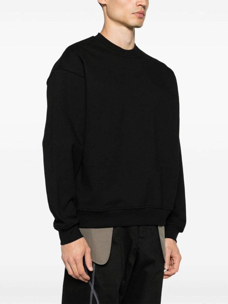 Black Panelled Cotton Sweatshirt