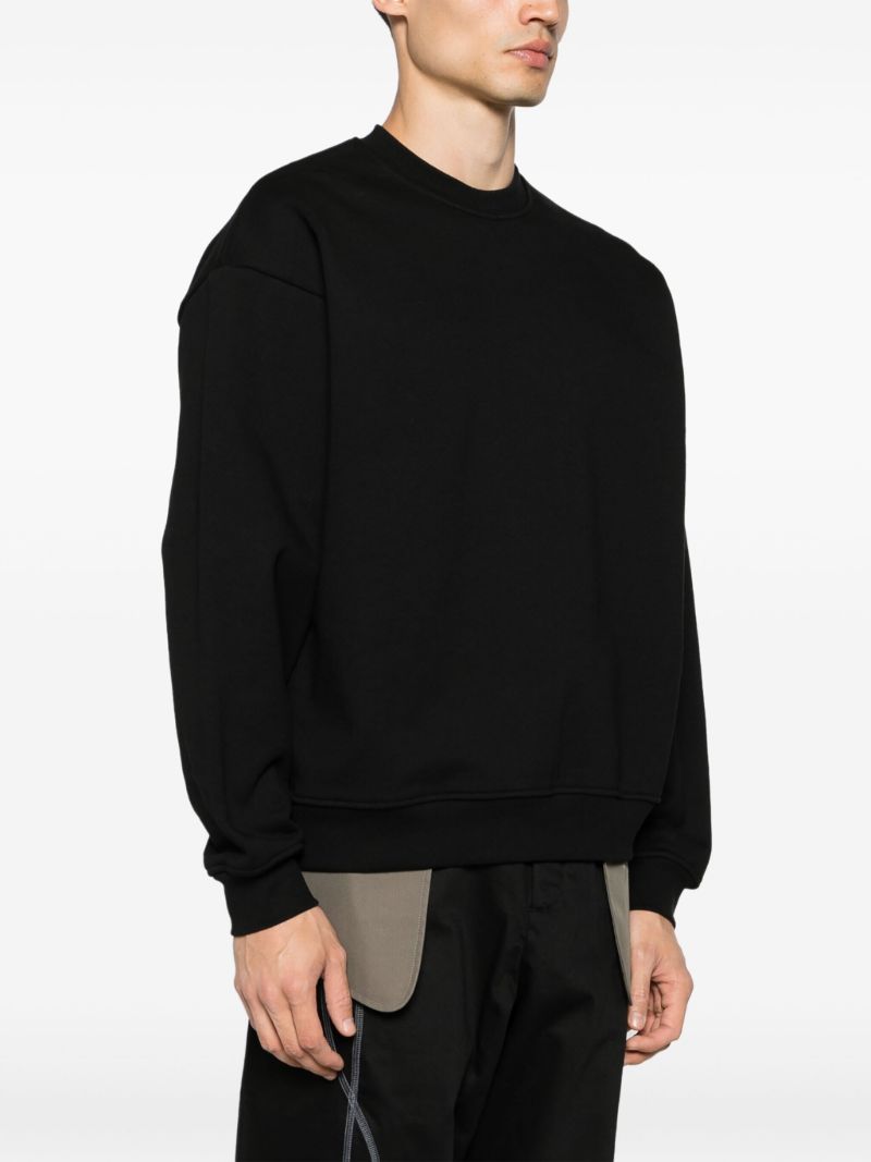 Black Panelled Cotton Sweatshirt