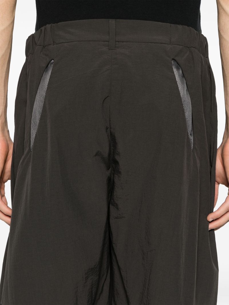 Black and Green Patchwork Design Loose-fit Trousers