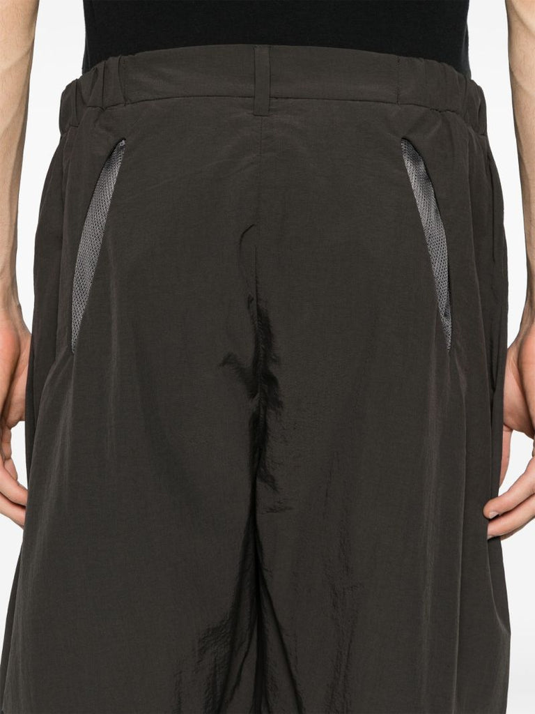 Black and Green Patchwork Design Loose-fit Trousers