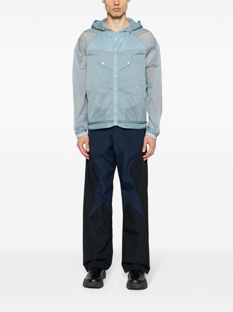 Black and Dark Blue Panelled Trousers