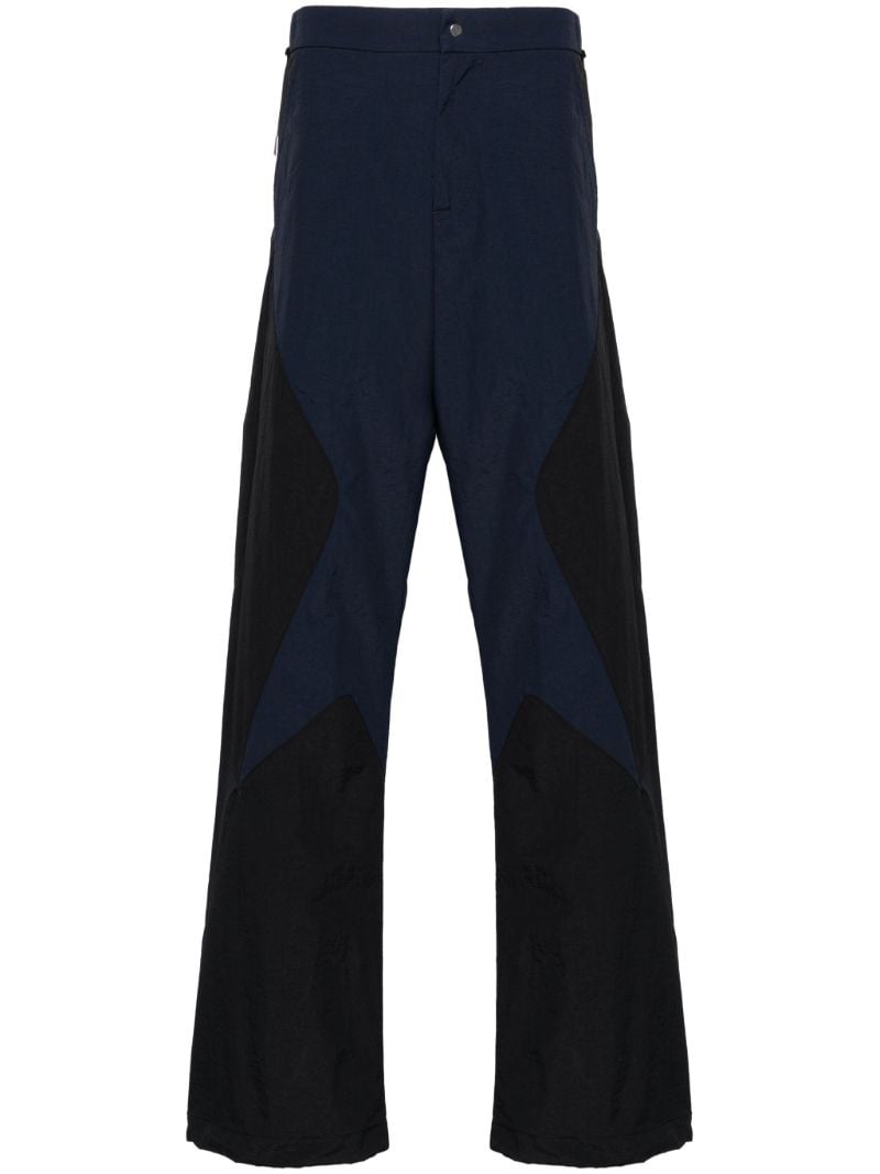 Black and Dark Blue Panelled Trousers