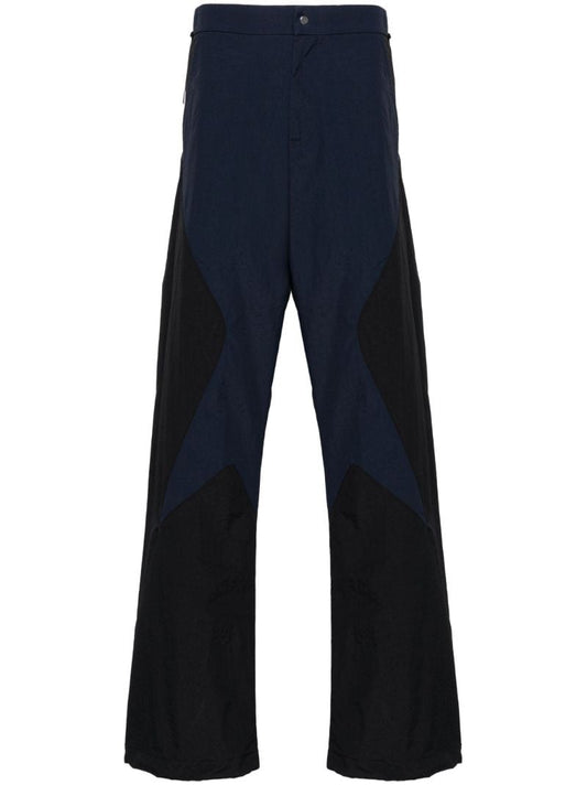 Black and Dark Blue Panelled Trousers