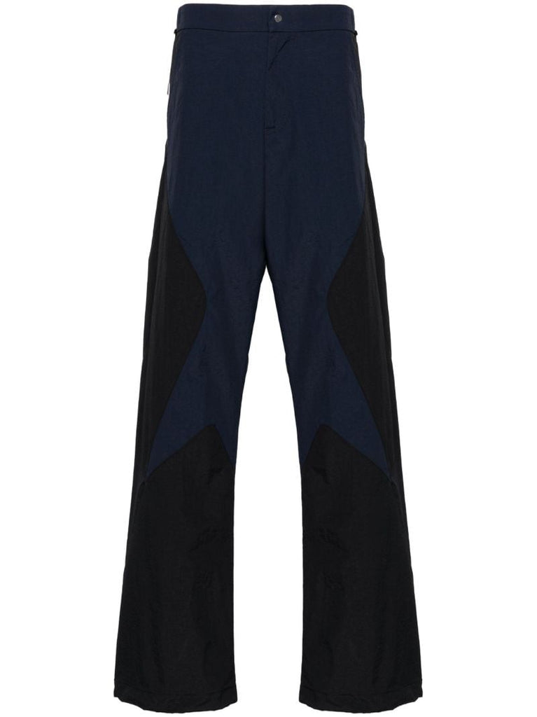 Black and Dark Blue Panelled Trousers