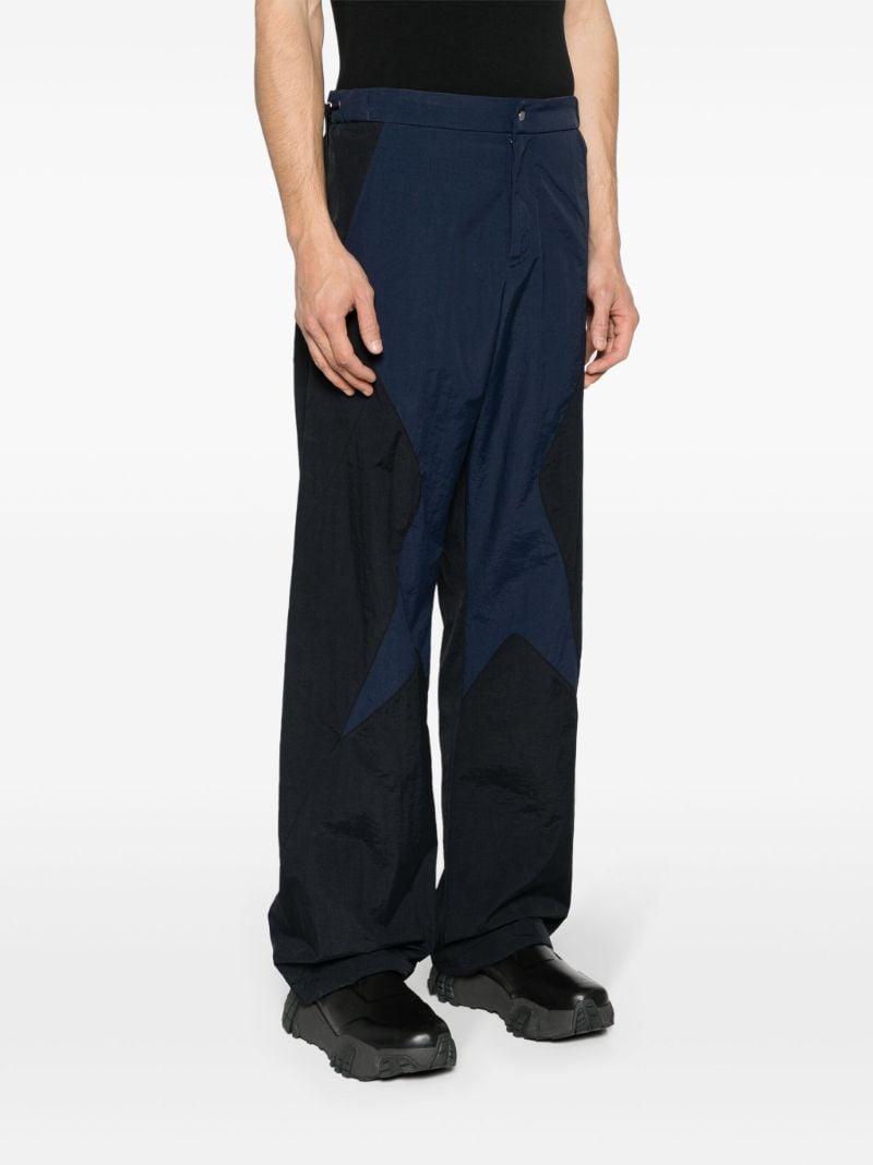 Black and Dark Blue Panelled Trousers