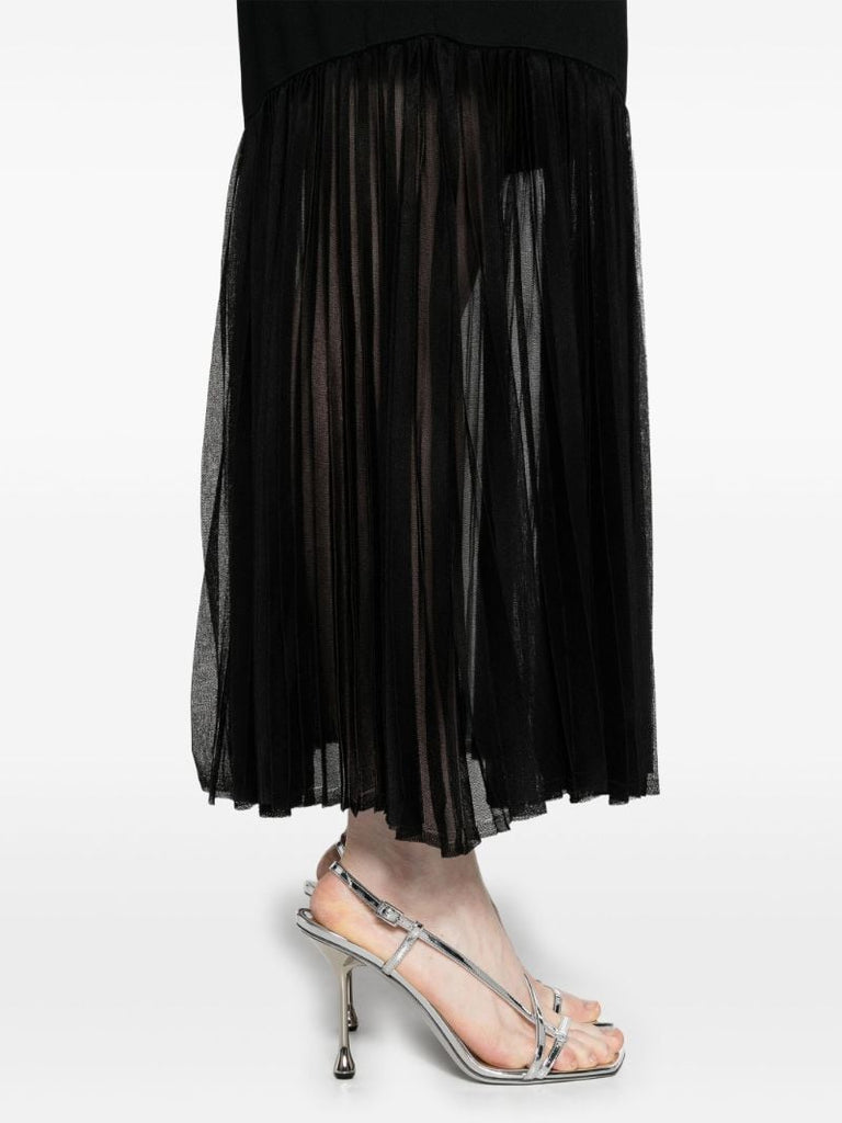 Black PlissÃ_x0083_Â© Knitted Midi Dress