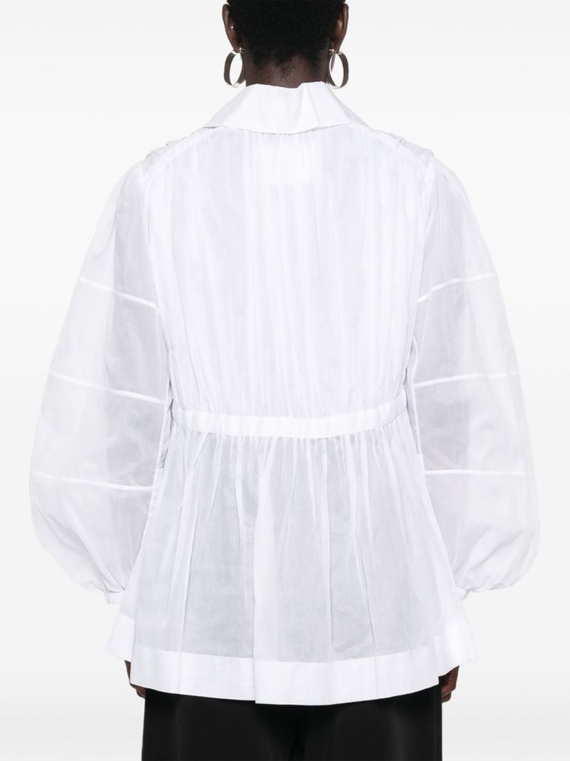 White Long-sleeve Cotton Blouse