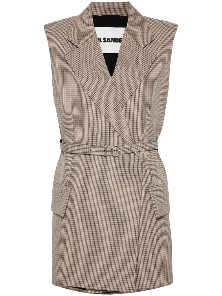 Check Wool Waistcoat