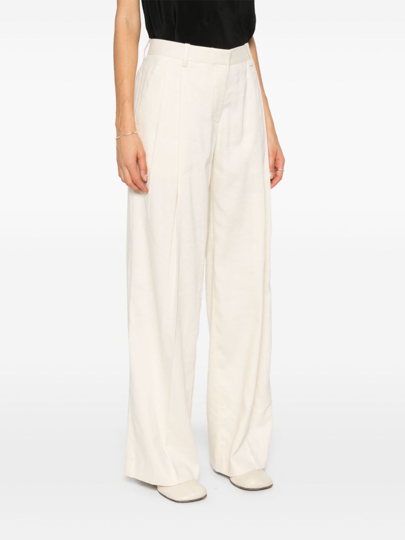 Neutral High-waist Wide-leg Trousers