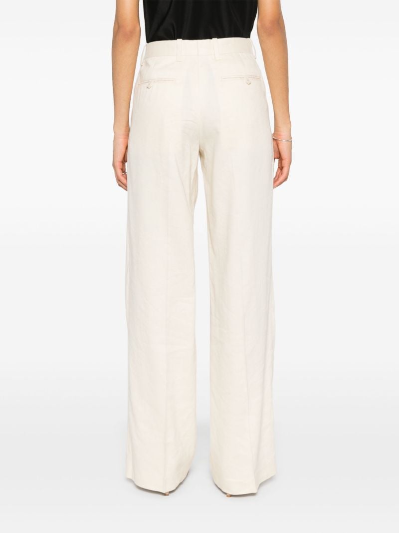 Neutral High-waist Wide-leg Trousers