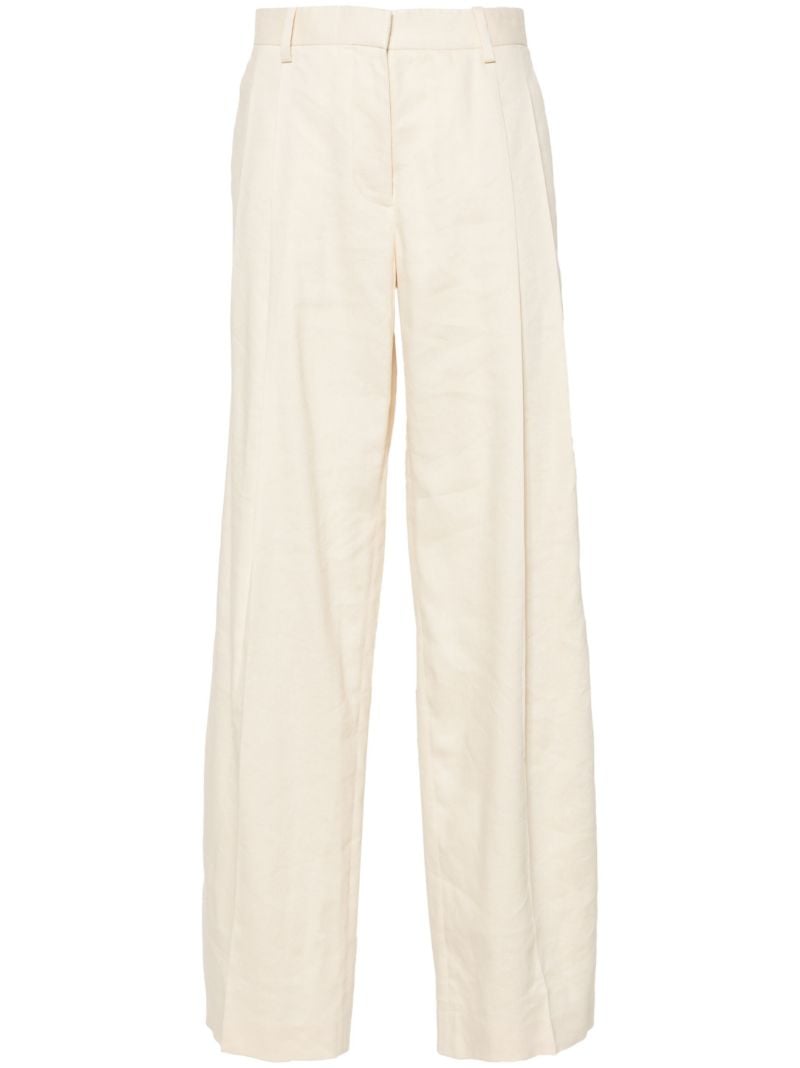 Neutral High-waist Wide-leg Trousers