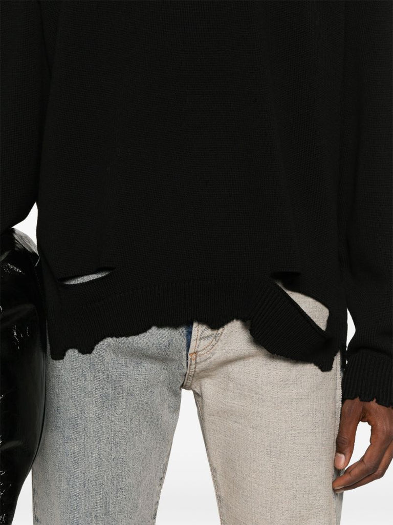 Distressed Ribbed Sweater