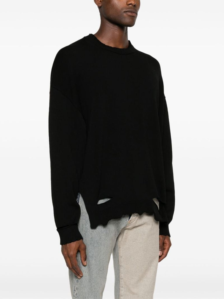Distressed Ribbed Sweater