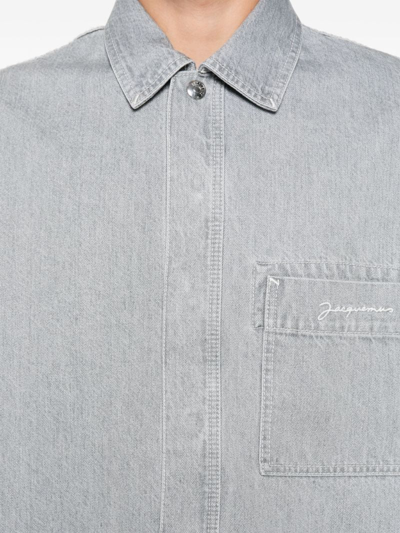 Grey La De-nÃ_x0083_Â®mes Denim Shirt
