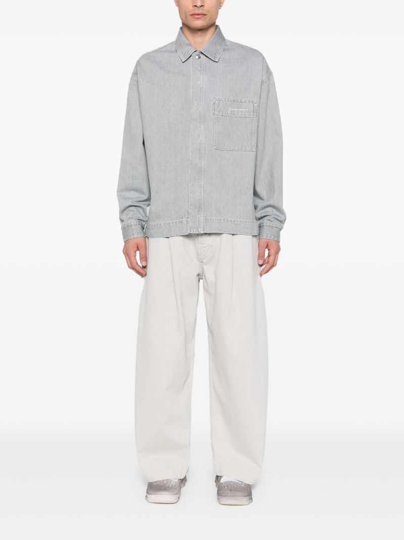 Grey La De-nÃ_x0083_Â®mes Denim Shirt