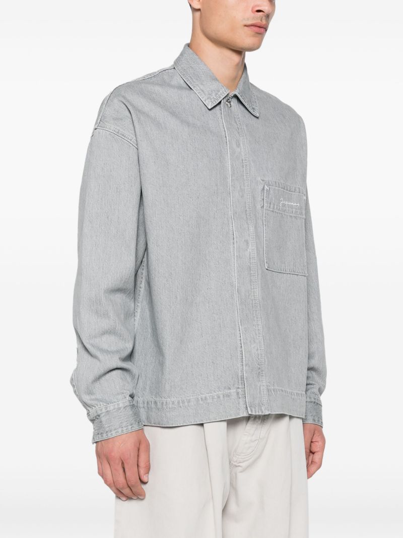 Grey La De-nÃ_x0083_Â®mes Denim Shirt