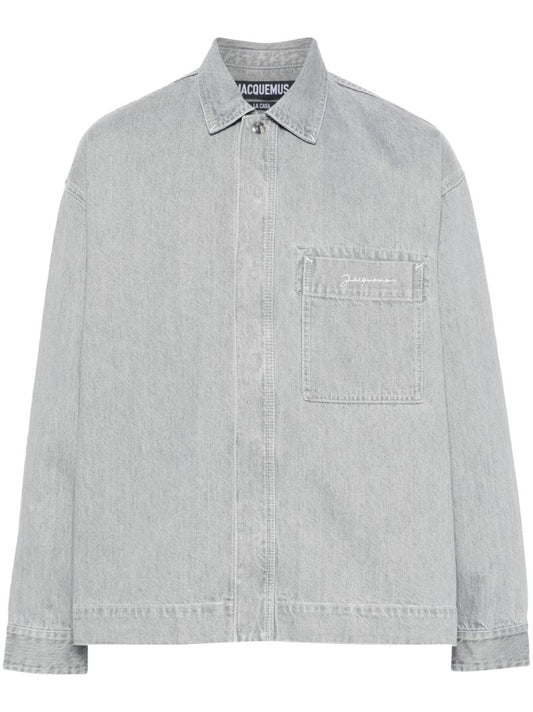 Grey La De-nÃ_x0083_Â®mes Denim Shirt
