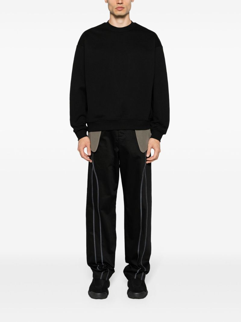 Black Inside-out Effect Loose-fit Trousers