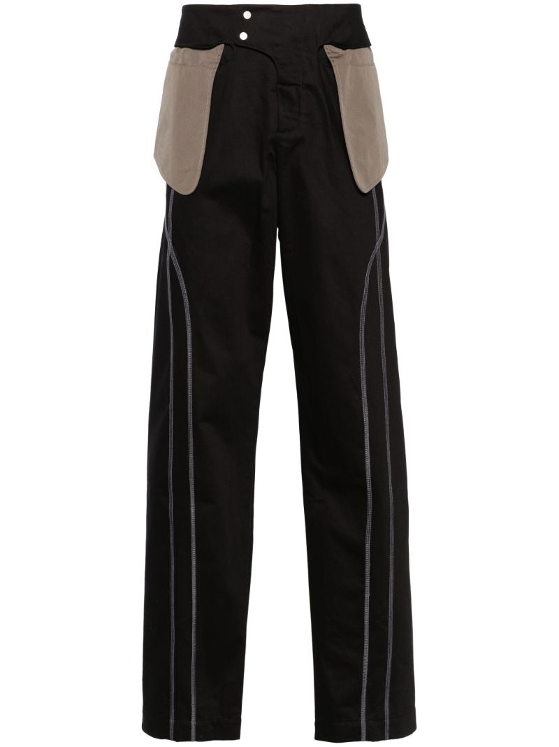 Black Inside-out Effect Loose-fit Trousers