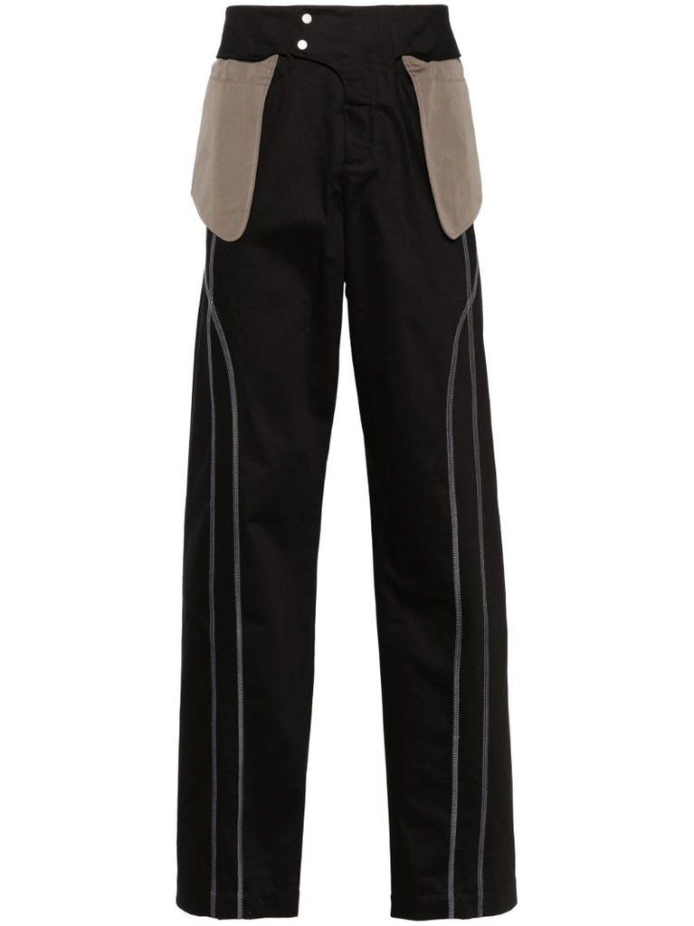 Black Inside-out Effect Loose-fit Trousers