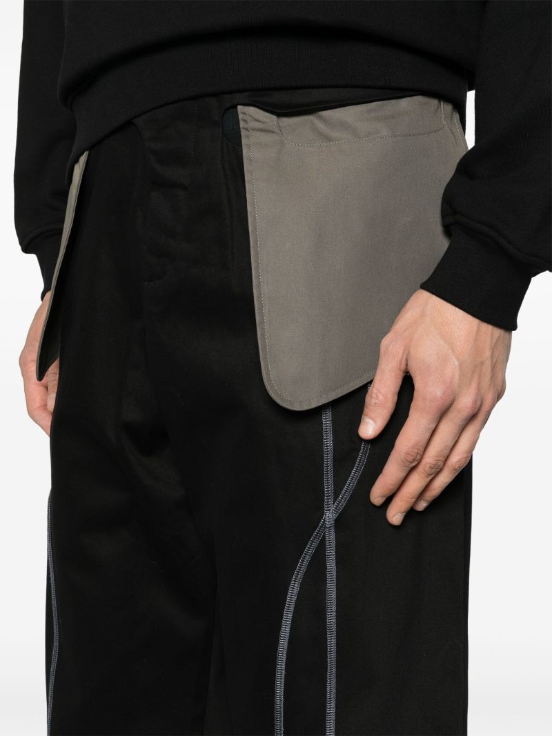 Black Inside-out Effect Loose-fit Trousers