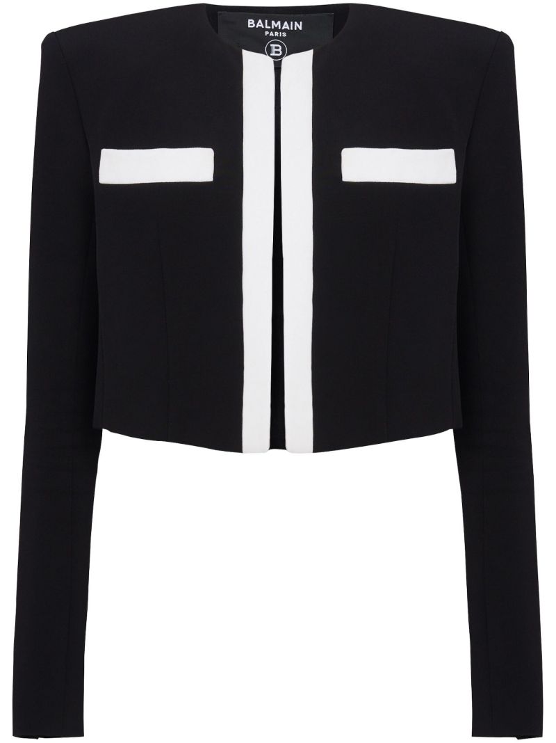 Black Spencer Crepe Cropped Jacket