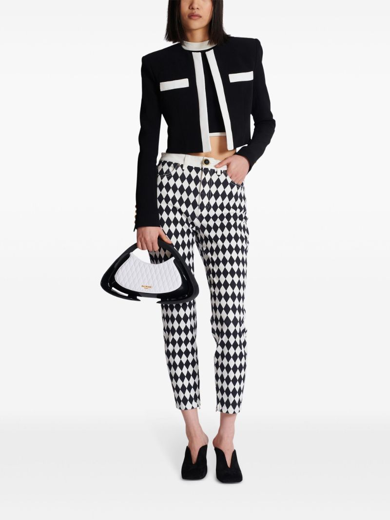 Black Spencer Crepe Cropped Jacket