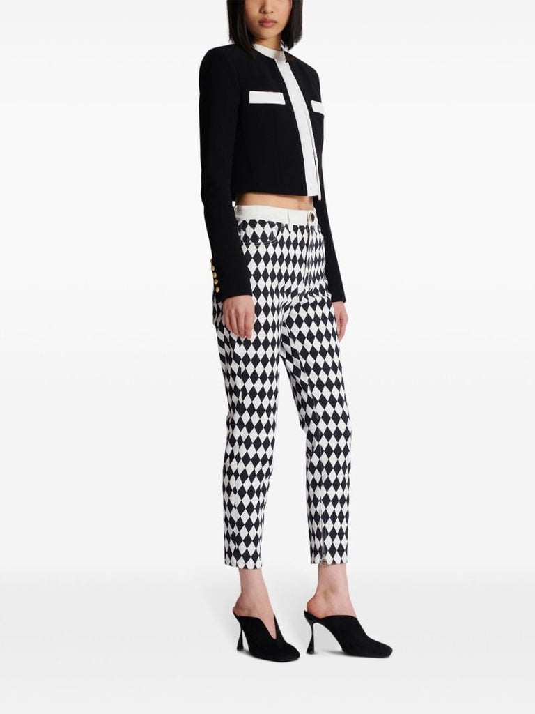 Black Spencer Crepe Cropped Jacket