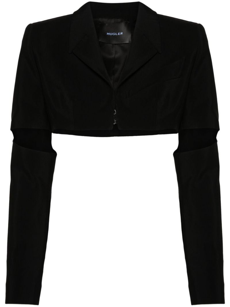Black Cut-out Cropped Blazer