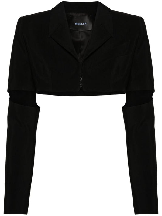 Black Cut-out Cropped Blazer